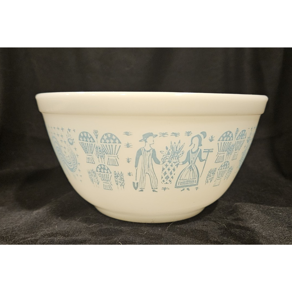 Pyrex White and Blue Mixing Bowl